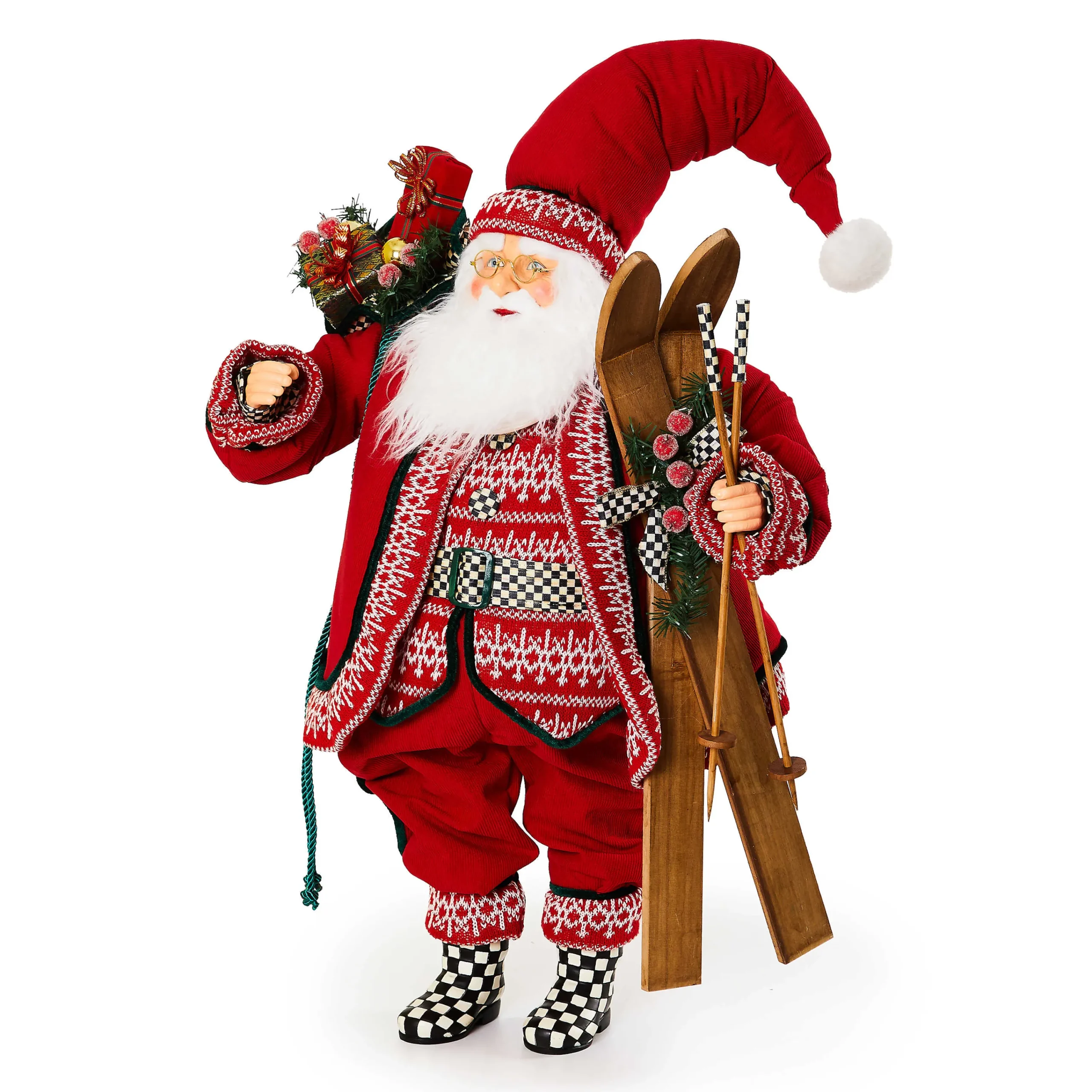 MacKenzie-Childs Holiday|Room Accents<Cozy Christmas Large Santa with Gifts