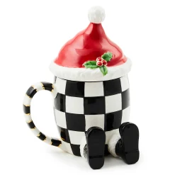 MacKenzie-Childs Drinkware|Dinnerware & Flatware<Cozy Christmas Lidded Santa Mug