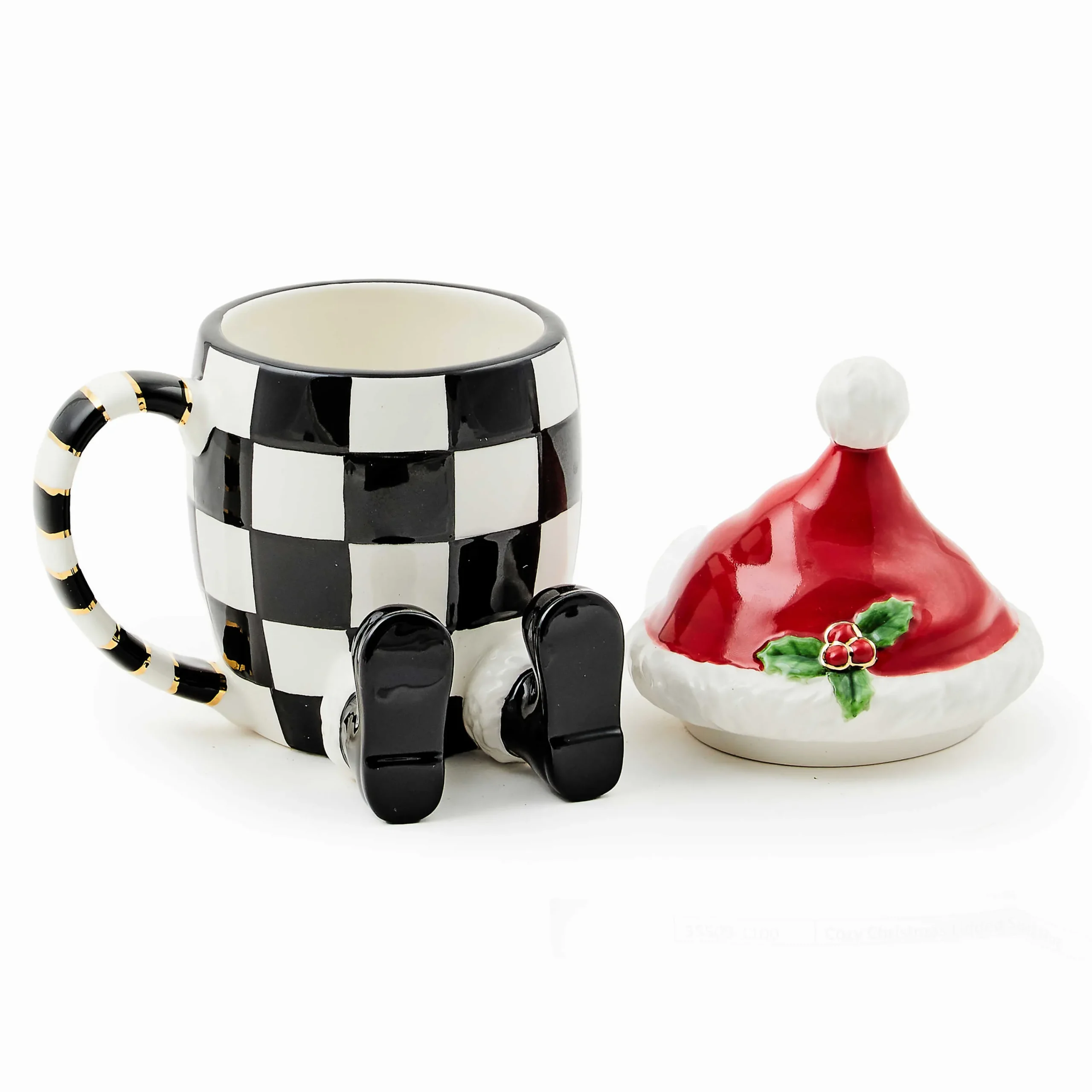 MacKenzie-Childs Drinkware|Dinnerware & Flatware<Cozy Christmas Lidded Santa Mug
