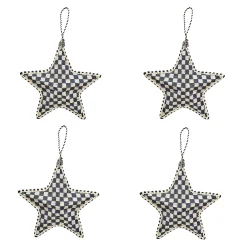 MacKenzie-Childs Holiday<Cozy Christmas Patchwork Star Ornaments, Set of 4