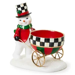MacKenzie-Childs Room Accents<Cozy Christmas Snowman Cart Bowl
