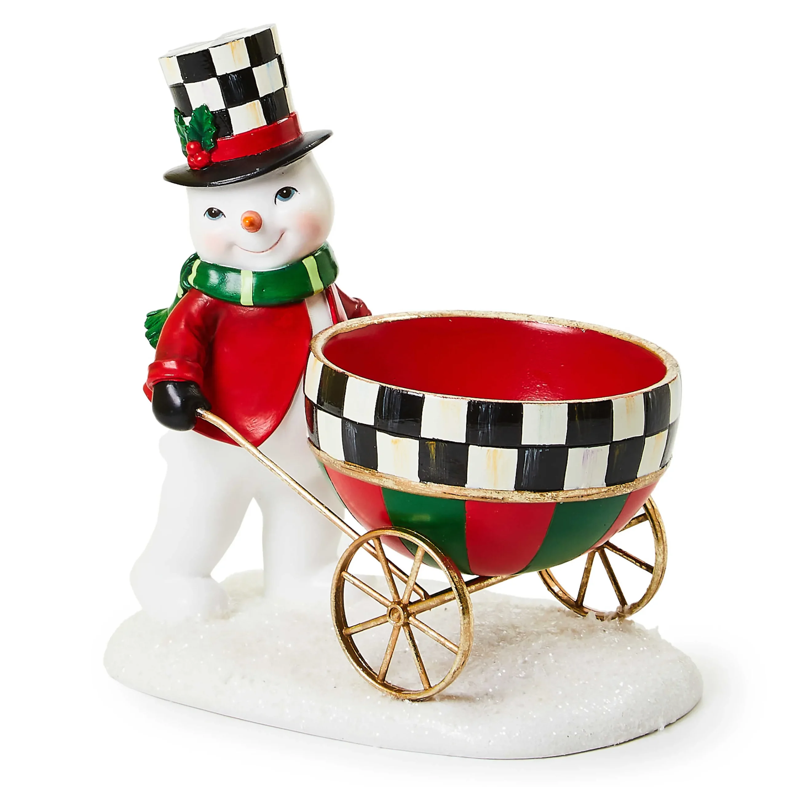 MacKenzie-Childs Room Accents<Cozy Christmas Snowman Cart Bowl