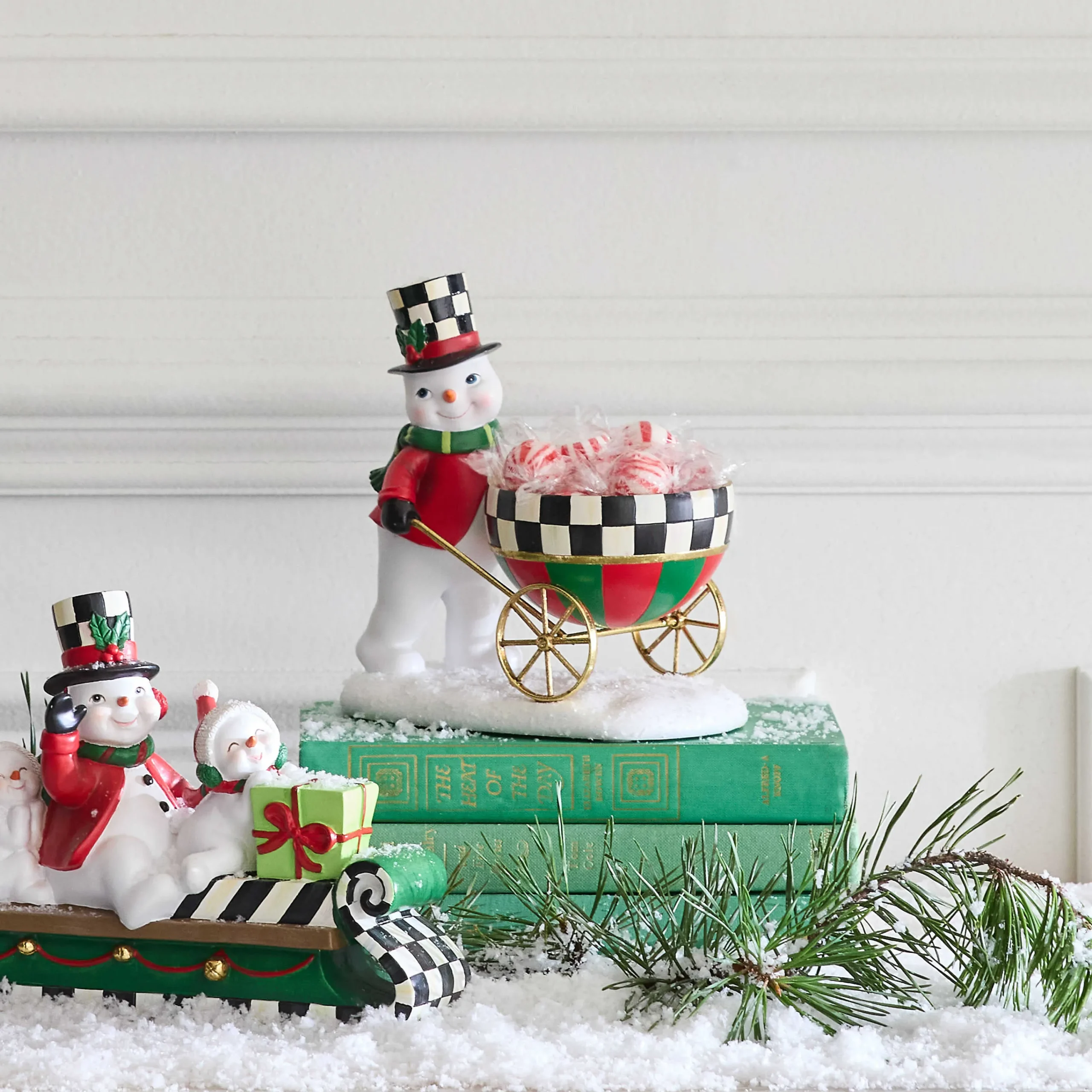 MacKenzie-Childs Room Accents<Cozy Christmas Snowman Cart Bowl