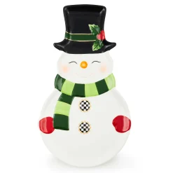 MacKenzie-Childs Serveware<Cozy Christmas Snowman Cookie Plate