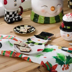 MacKenzie-Childs Serveware<Cozy Christmas Snowman Cookie Plate
