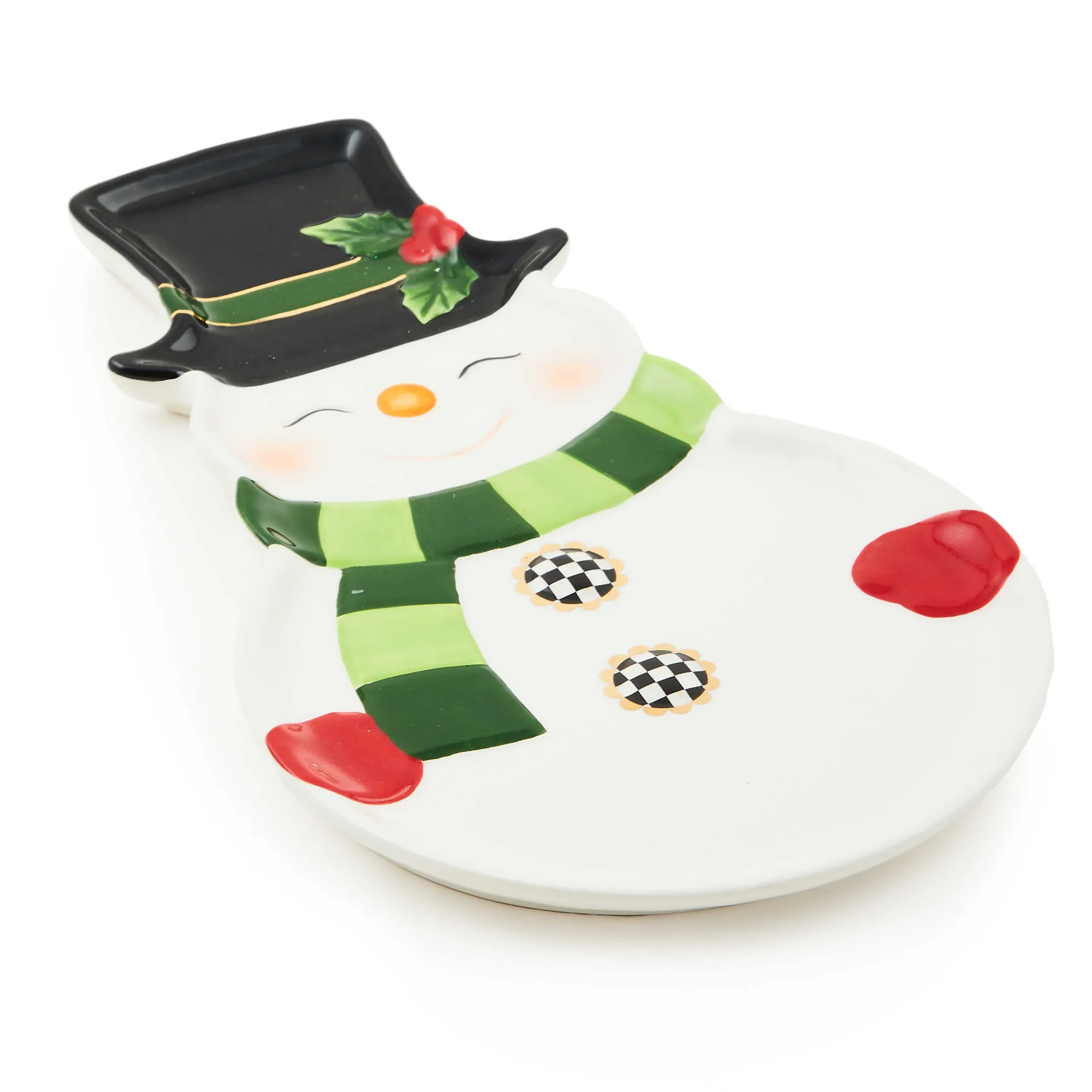 MacKenzie-Childs Serveware<Cozy Christmas Snowman Cookie Plate