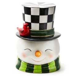 MacKenzie-Childs Holiday|Kitchen Storage & Organization<Cozy Christmas Snowman Cookie Jar