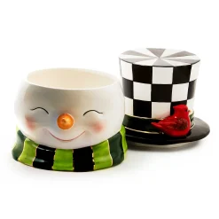 MacKenzie-Childs Holiday|Kitchen Storage & Organization<Cozy Christmas Snowman Cookie Jar