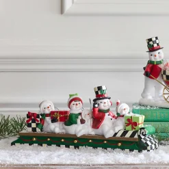 MacKenzie-Childs Holiday|Room Accents<Cozy Christmas Snowmen Family Sledding Figurine