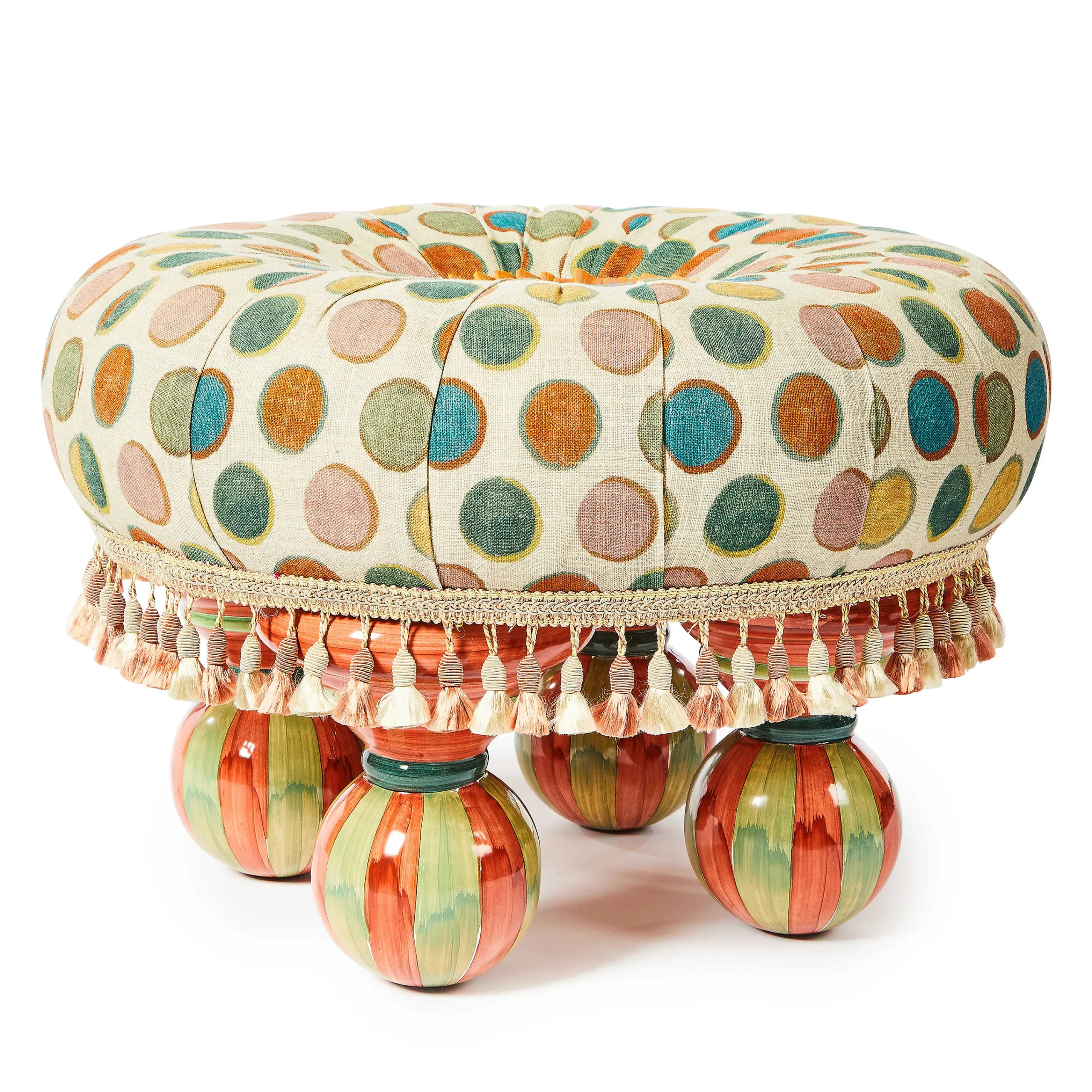 MacKenzie-Childs Living Room<Croquet Dots Ottoman
