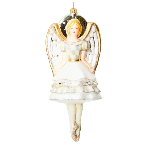 MacKenzie-Childs Holiday<Crystal Palace Angel Glass Ornament