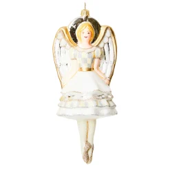 MacKenzie-Childs Holiday<Crystal Palace Angel Glass Ornament
