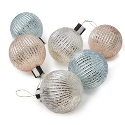 MacKenzie-Childs Holiday<Crystal Palace Basic Glass Ball Ornaments, Set of 6
