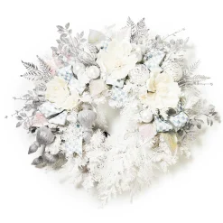 MacKenzie-Childs Greenery & Florals|Outdoor<Crystal Palace Illuminated White 32 Wreath