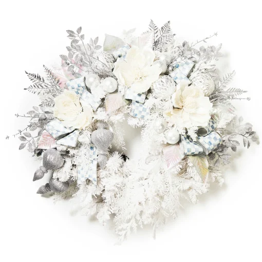 MacKenzie-Childs Greenery & Florals|Outdoor<Crystal Palace Illuminated White 32 Wreath
