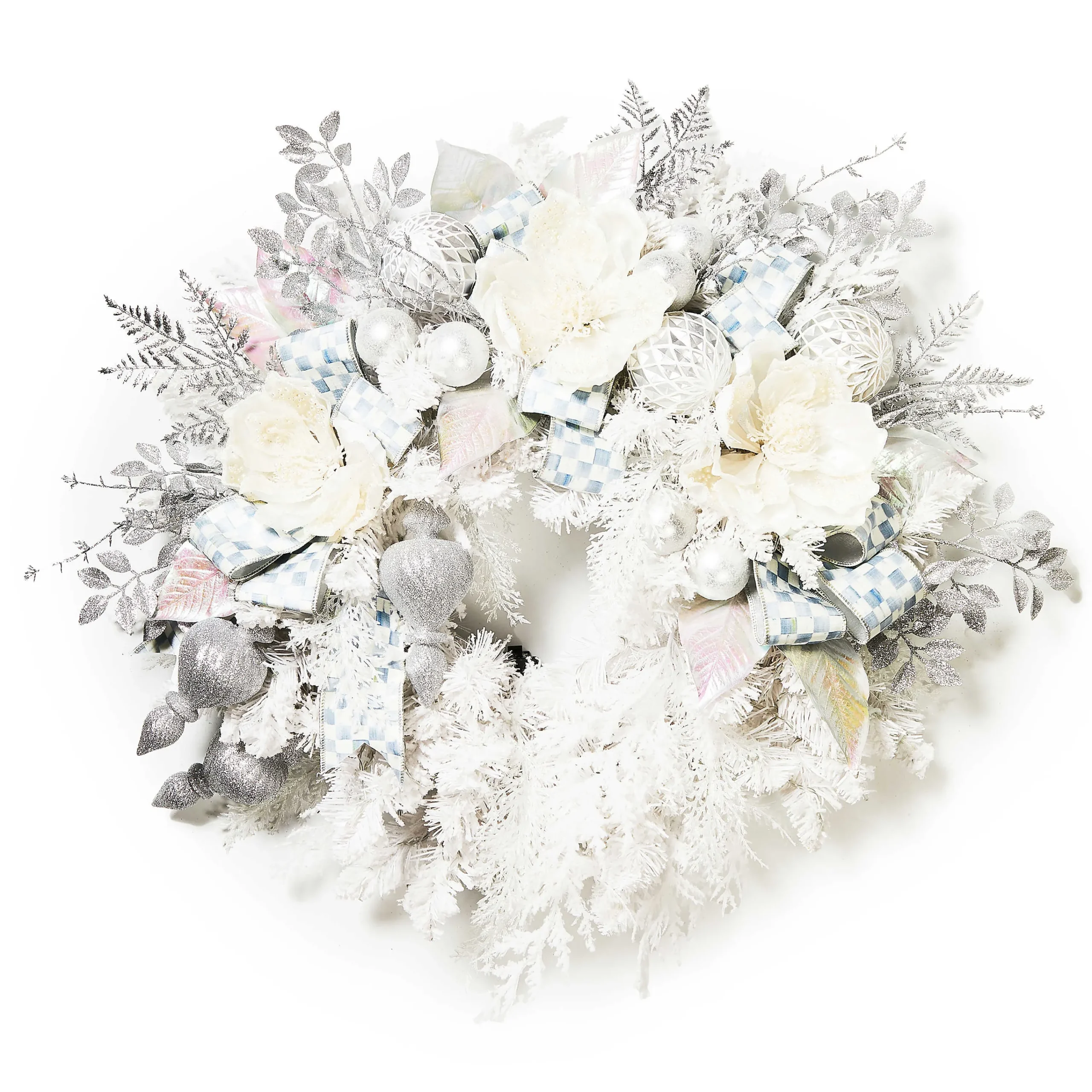 MacKenzie-Childs Greenery & Florals|Outdoor<Crystal Palace Illuminated White 32 Wreath