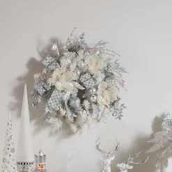 MacKenzie-Childs Greenery & Florals|Outdoor<Crystal Palace Illuminated White 32 Wreath