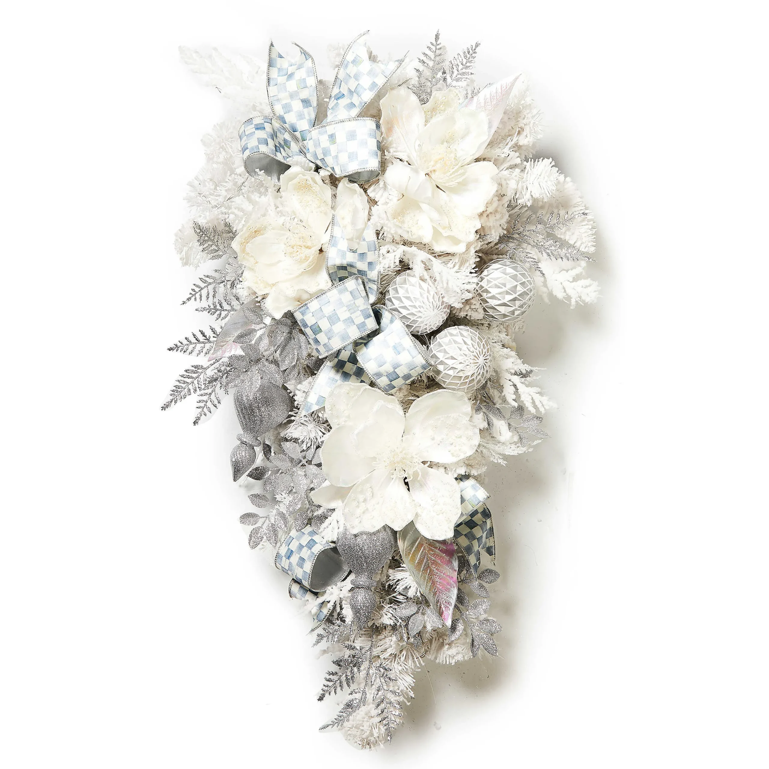 MacKenzie-Childs Holiday|Greenery & Florals<Crystal Palace Illuminated White Swag