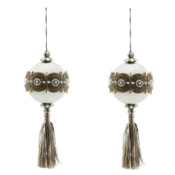 MacKenzie-Childs Decor Sets|Room Accents<Crystal Palace Pearl 5 Ball Tassels, Set of 2