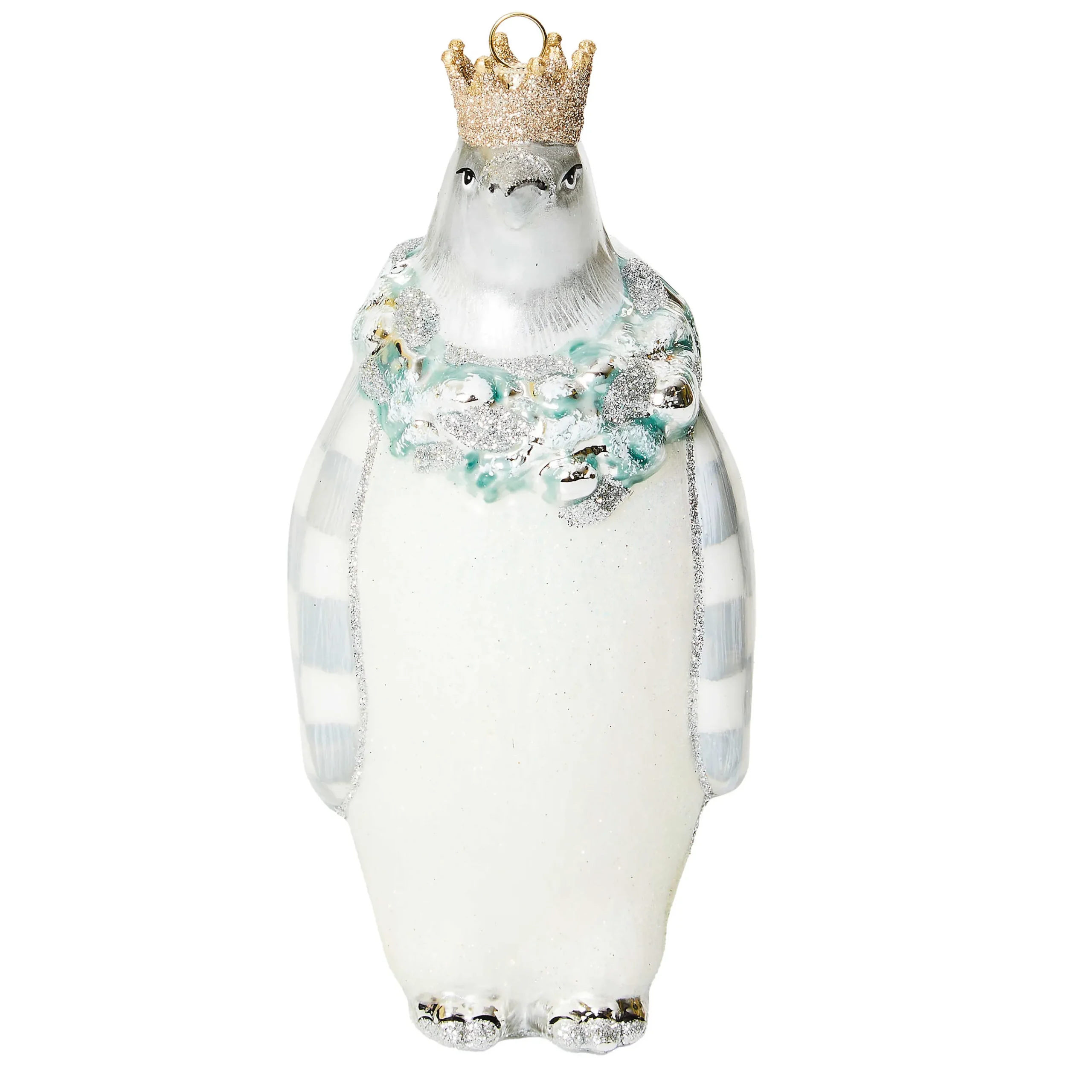 MacKenzie-Childs Holiday<Crystal Palace Penguin Glass Ornament