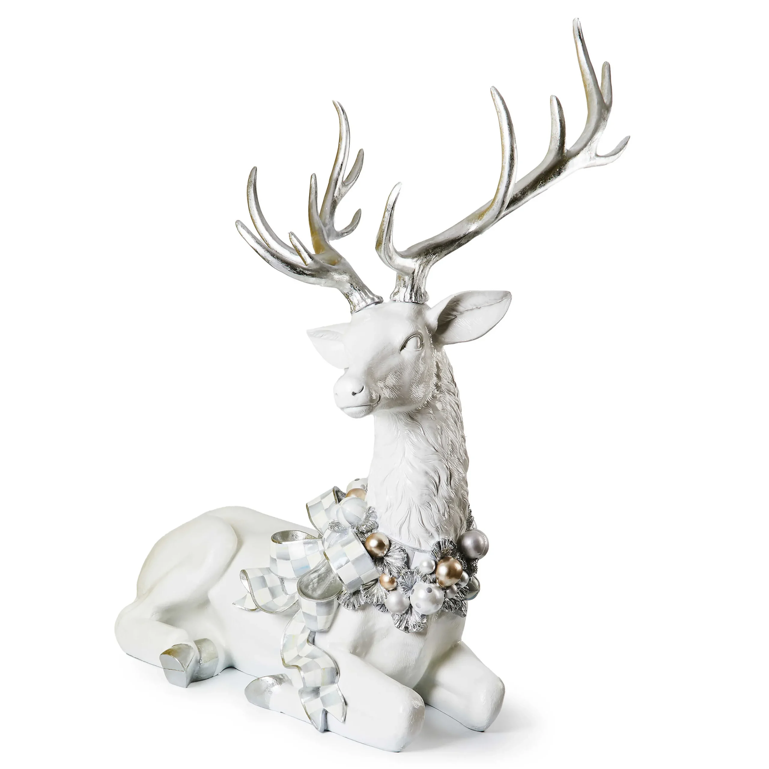 MacKenzie-Childs Outdoor<Crystal Palace Resting Trophy White Deer