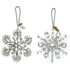 MacKenzie-Childs Holiday<Crystal Palace Snowflake Ornaments, Set of 2