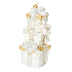 MacKenzie-Childs Holiday<Crystal Palace Stacked Gifts Glass Ornament