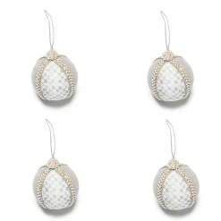 MacKenzie-Childs Holiday<Crystal Palace Suede Ball Ornaments, Set of 4