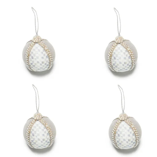 MacKenzie-Childs Holiday<Crystal Palace Suede Ball Ornaments, Set of 4