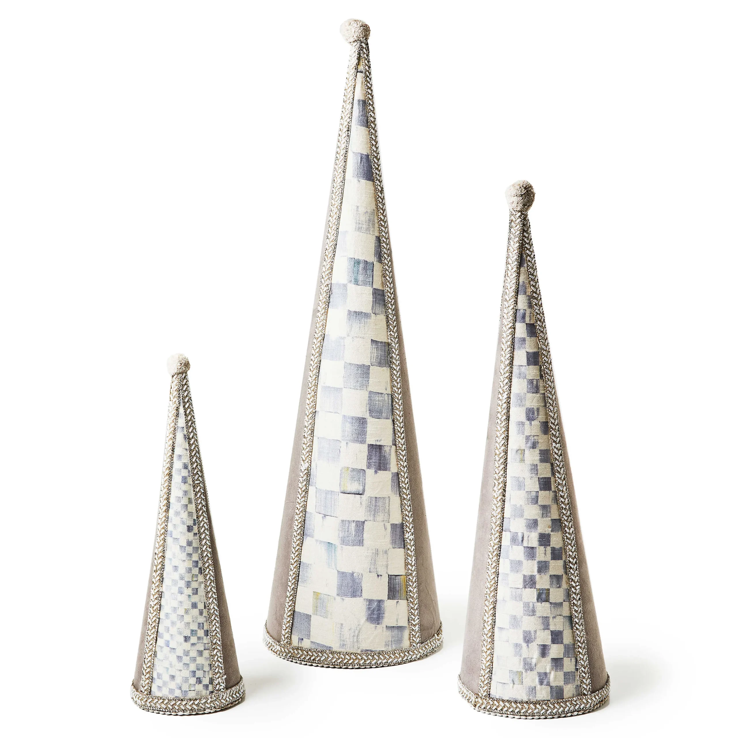 MacKenzie-Childs Holiday|Room Accents<Crystal Palace Suede Cone Trees, Set of 3