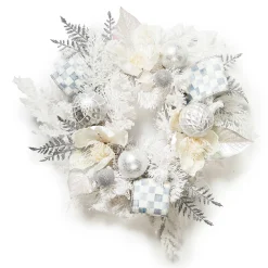 MacKenzie-Childs Greenery & Florals|Outdoor<Crystal Palace White Mini 16 Wreath