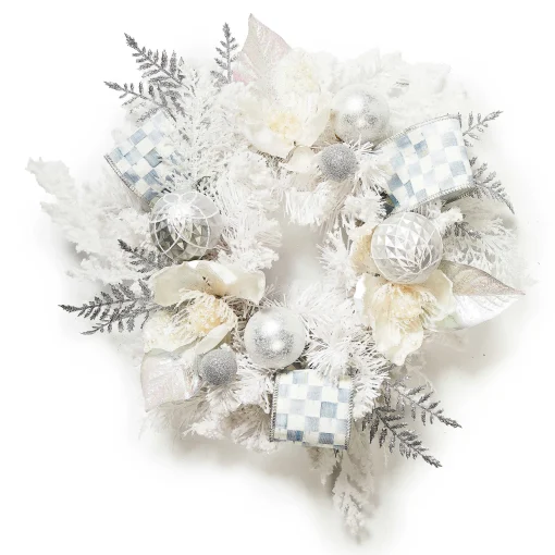 MacKenzie-Childs Greenery & Florals|Outdoor<Crystal Palace White Mini 16 Wreath