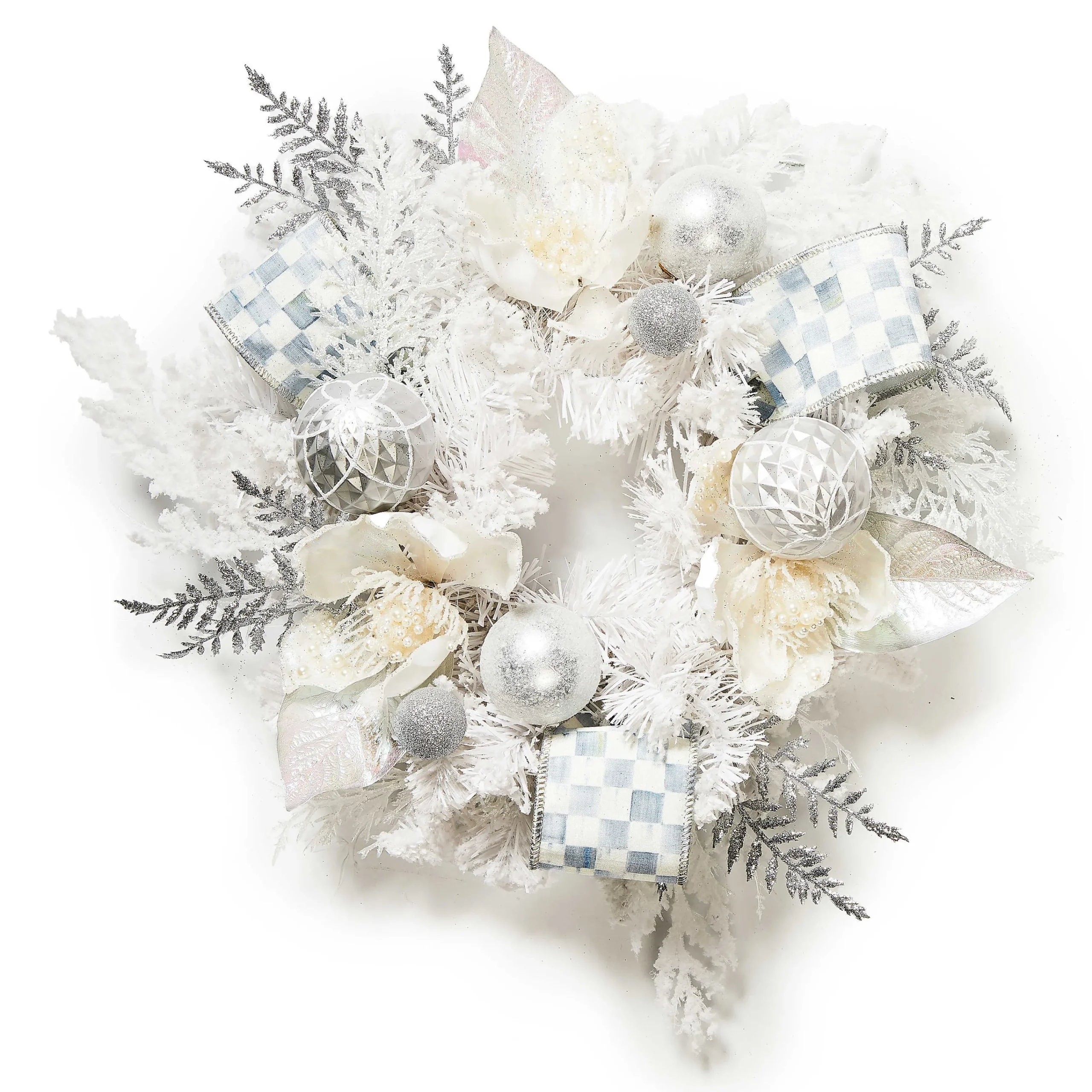 MacKenzie-Childs Greenery & Florals|Outdoor<Crystal Palace White Mini 16 Wreath