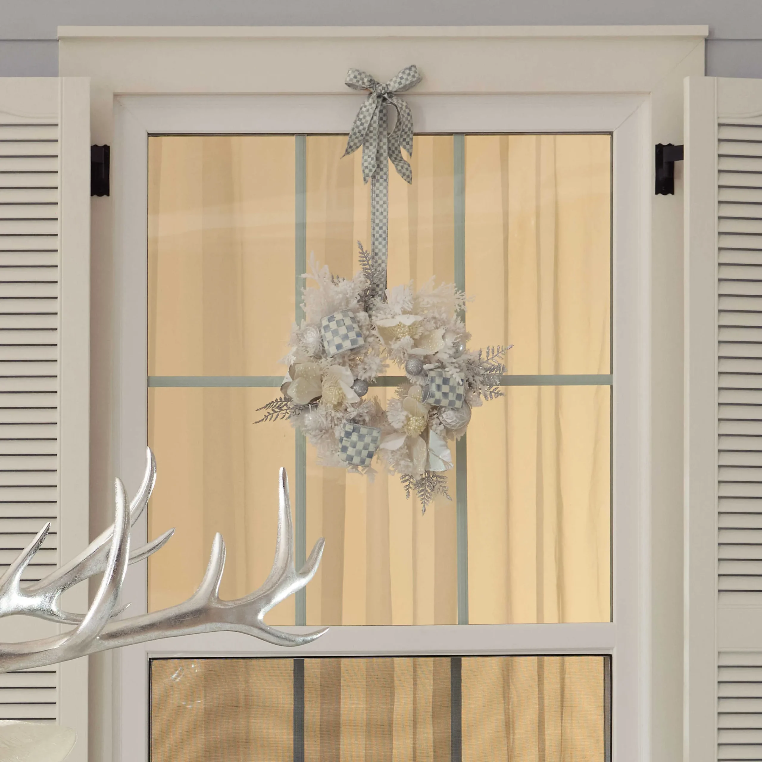 MacKenzie-Childs Greenery & Florals|Outdoor<Crystal Palace White Mini 16 Wreath