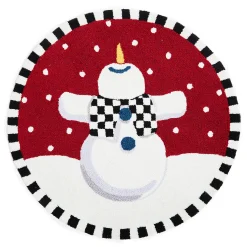 MacKenzie-Childs Holiday|Rugs<Dancing Snowman 3' Round Rug