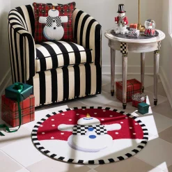 MacKenzie-Childs Holiday|Rugs<Dancing Snowman 3' Round Rug