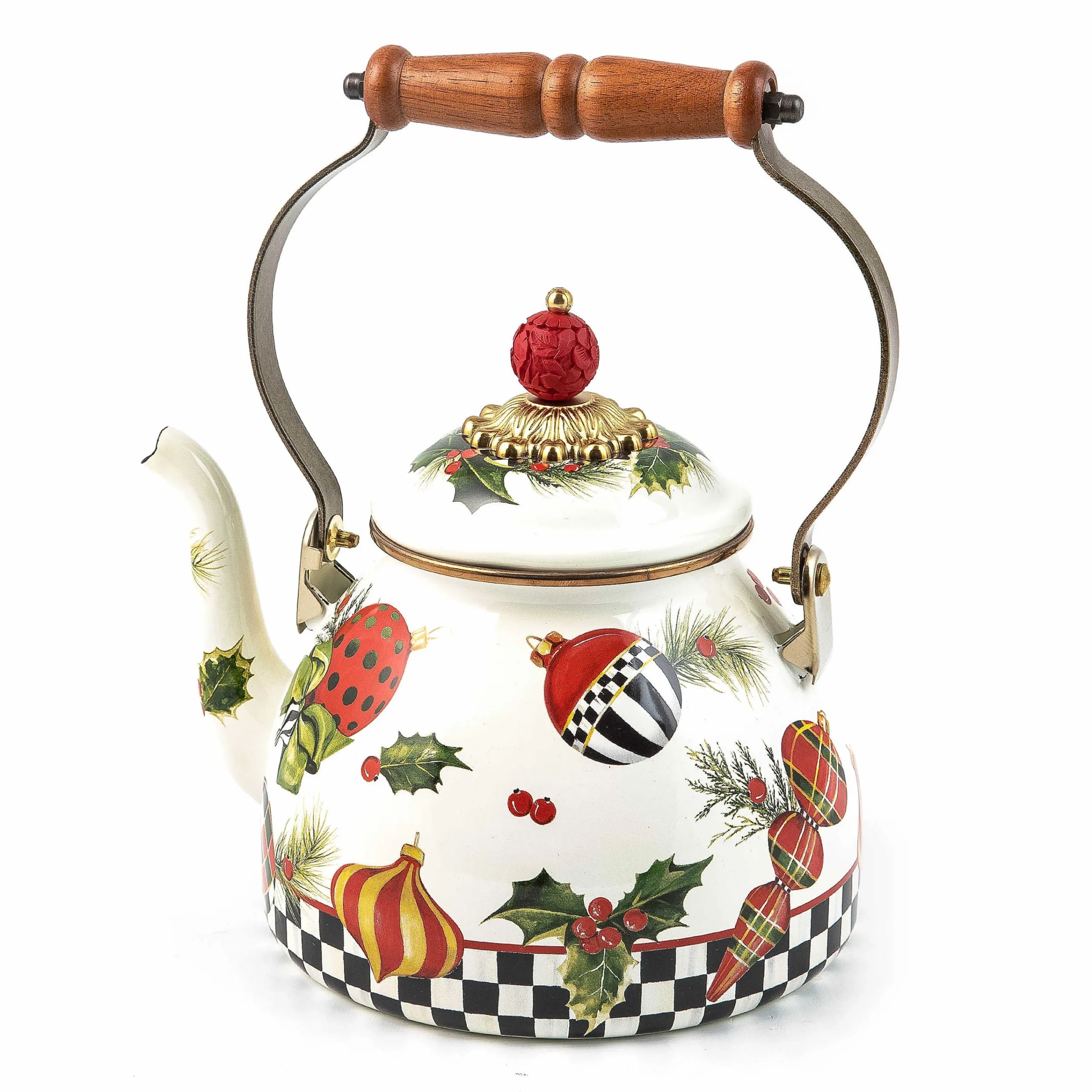 MacKenzie-Childs Holiday|Tea Kettles<Deck the Halls 2 Quart Tea Kettle
