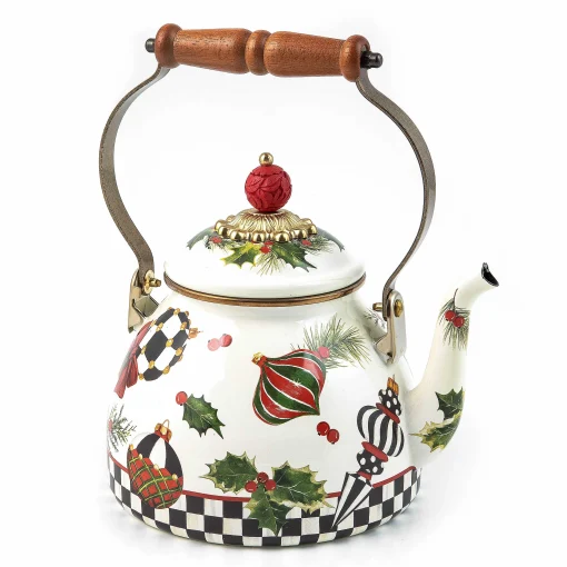 MacKenzie-Childs Holiday|Tea Kettles<Deck the Halls 2 Quart Tea Kettle