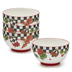 MacKenzie-Childs Kitchen & Dining Sets|Dinnerware & Flatware<Deck the Halls Breakfast Bowls, Set of 4