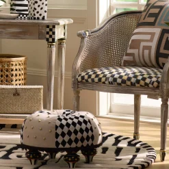 MacKenzie-Childs Living Room<Diamond and Dot Footstool