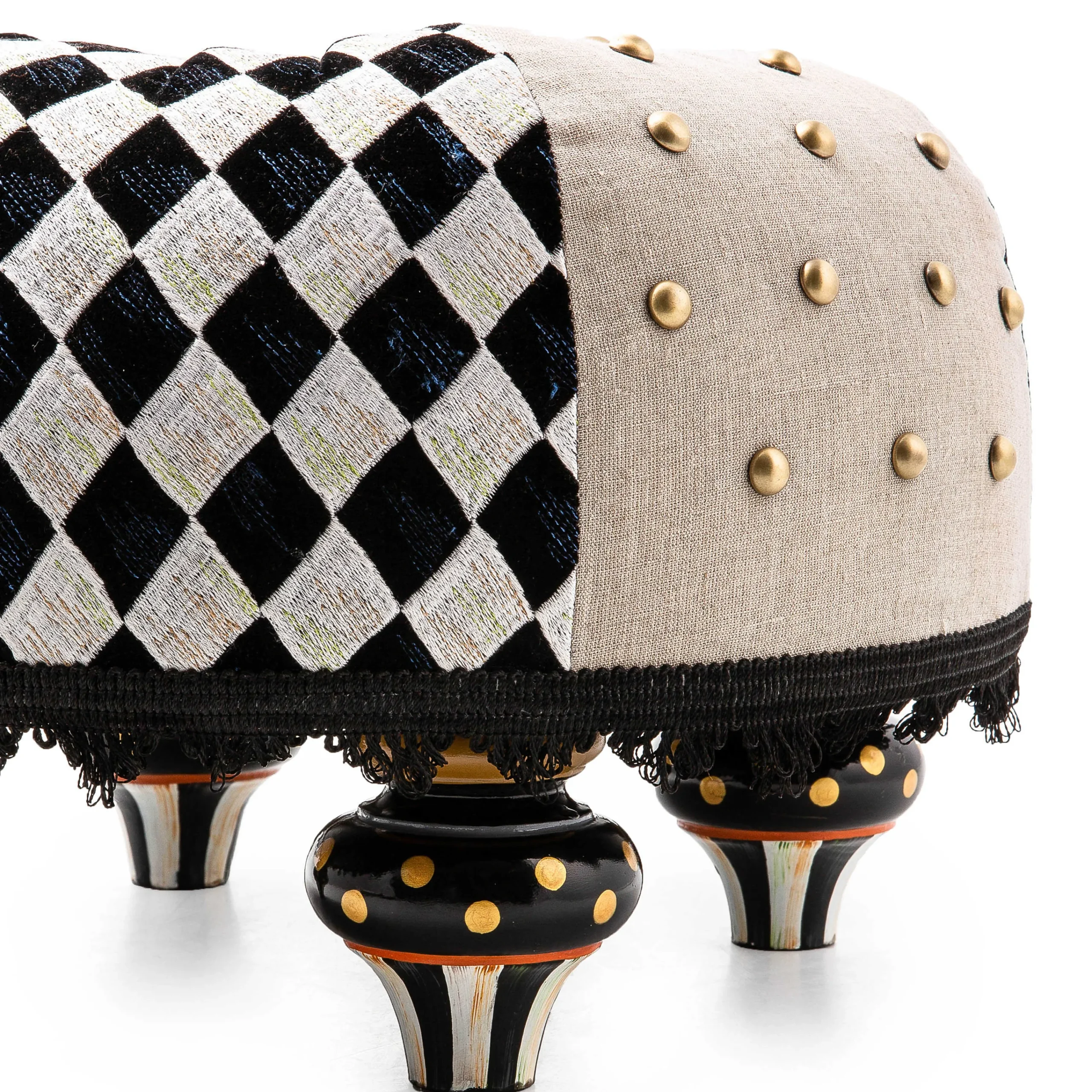 MacKenzie-Childs Living Room<Diamond and Dot Footstool