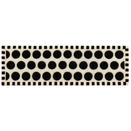 MacKenzie-Childs Rugs<Dots A Lots Rug - Black - 2'6 x 8'