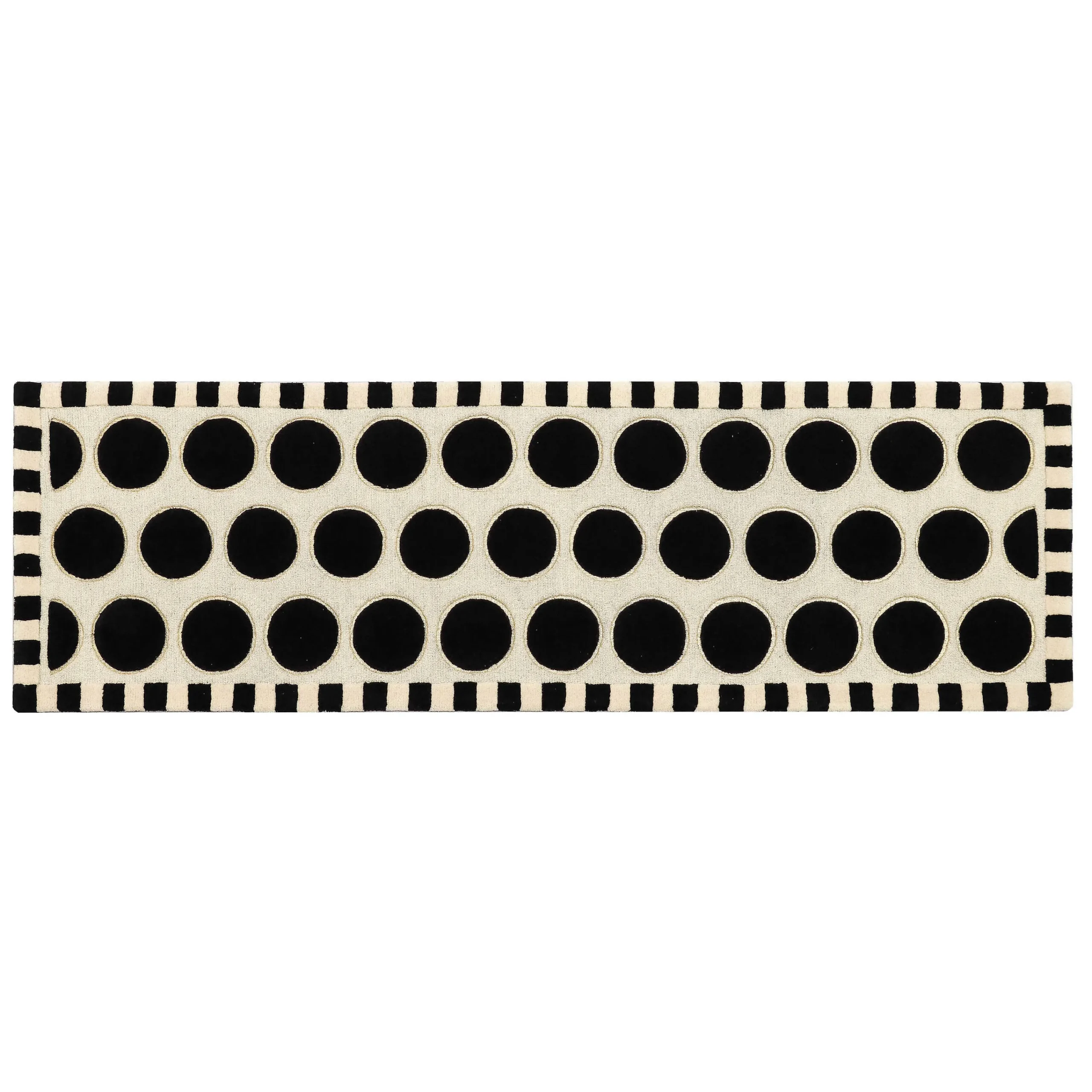 MacKenzie-Childs Rugs<Dots A Lots Rug - Black - 2'6 x 8'
