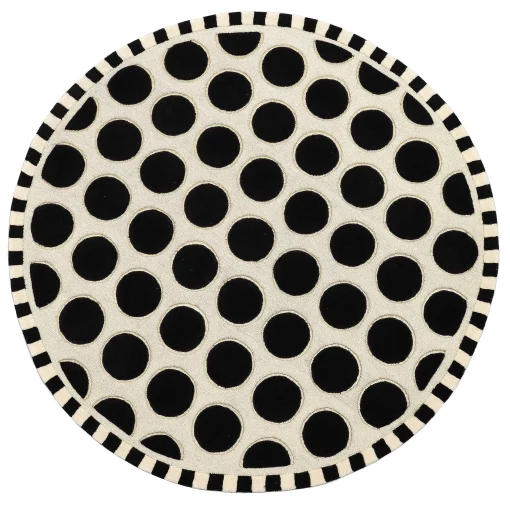 MacKenzie-Childs Rugs<Dots A Lots Rug - Black - 6' Round