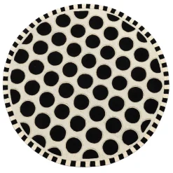 MacKenzie-Childs Rugs<Dots A Lots Rug - Black - 6' Round