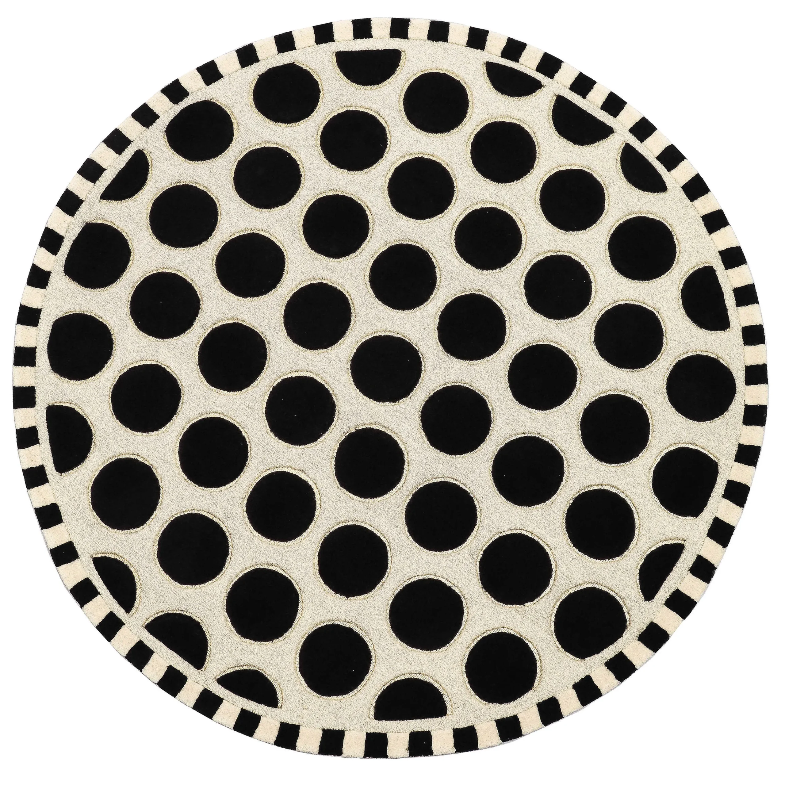 MacKenzie-Childs Rugs<Dots A Lots Rug - Black - 6' Round
