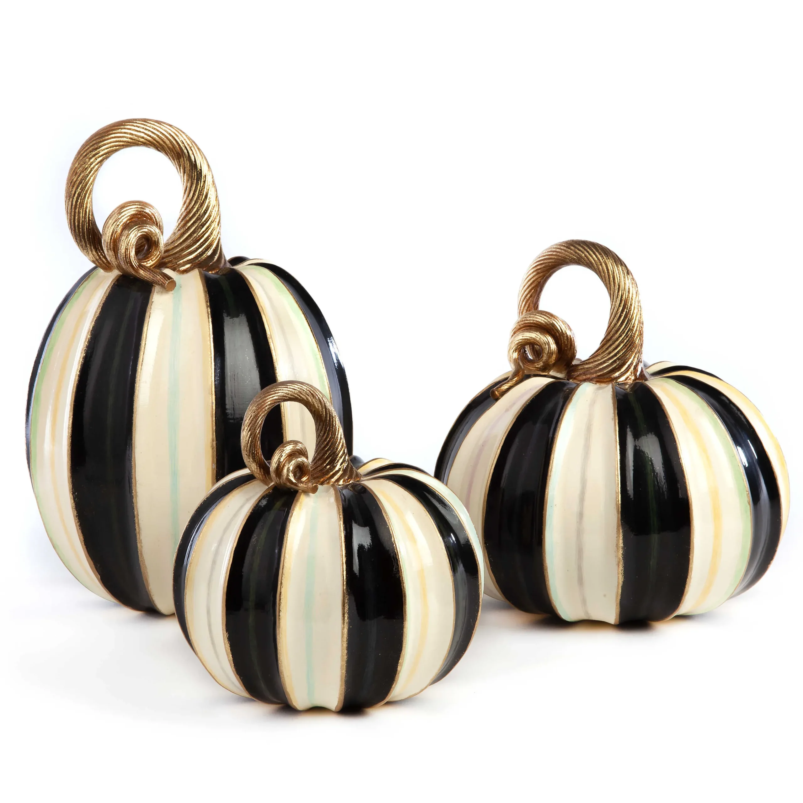 MacKenzie-Childs Pumpkins|The Halloween Shop<Elegant Stripe Large Pumpkin