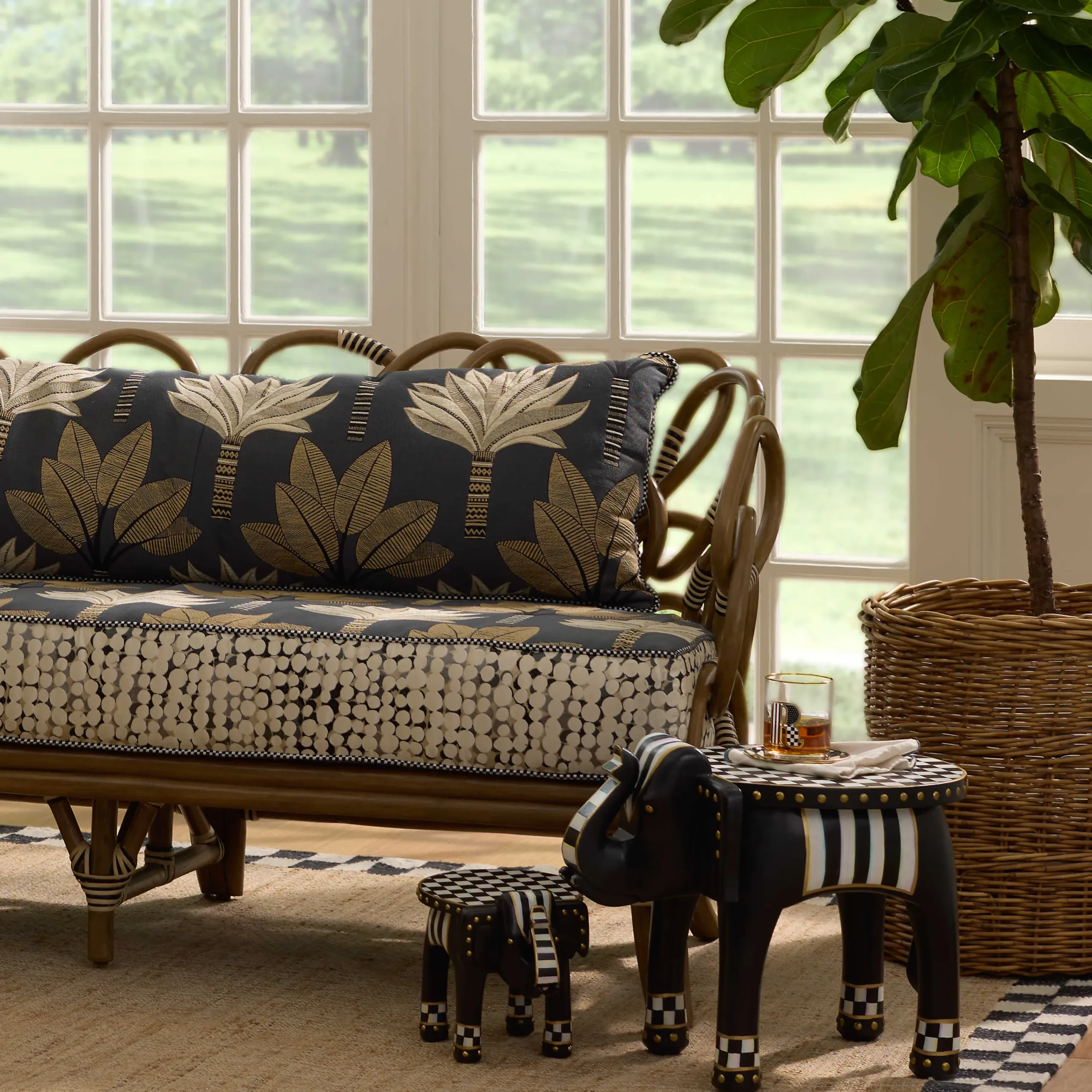 MacKenzie-Childs Living Room<Elephant Accent Table