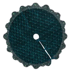 MacKenzie-Childs Holiday|Room Accents<Emerald Beaded Holiday Tree Skirt