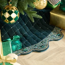 MacKenzie-Childs Holiday|Room Accents<Emerald Beaded Holiday Tree Skirt